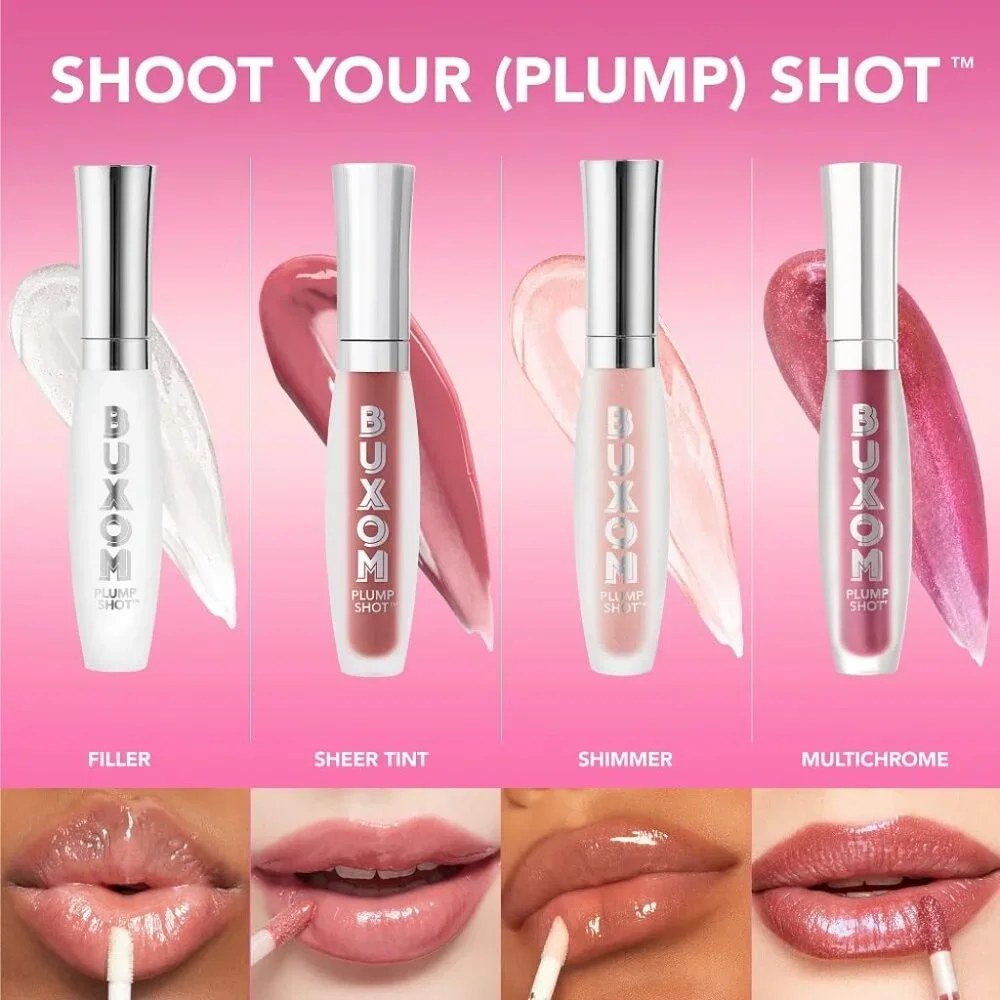 Buxom Plump Shot Sheer Tint Collagen-Infused Lip Serum, Soft Blush, 0.14 fl oz